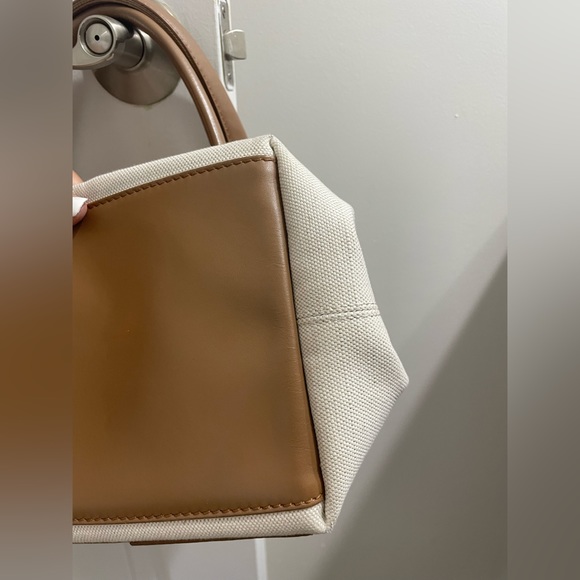 BALENCIAGA  Cabas S Hand Tote Bag Pouch Canvas Leather Camel Brown - Picture 3 of 15
